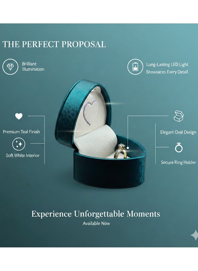 Al Seraj Luxury LED Heart Shaped Ring Box | Premium Rexine Exterior with Soft Velvet Interior | Engagement Proposal Jewelry Ring Box | Elegant Jewellery Gift Box for Wedding & Special Occasions - Image 2